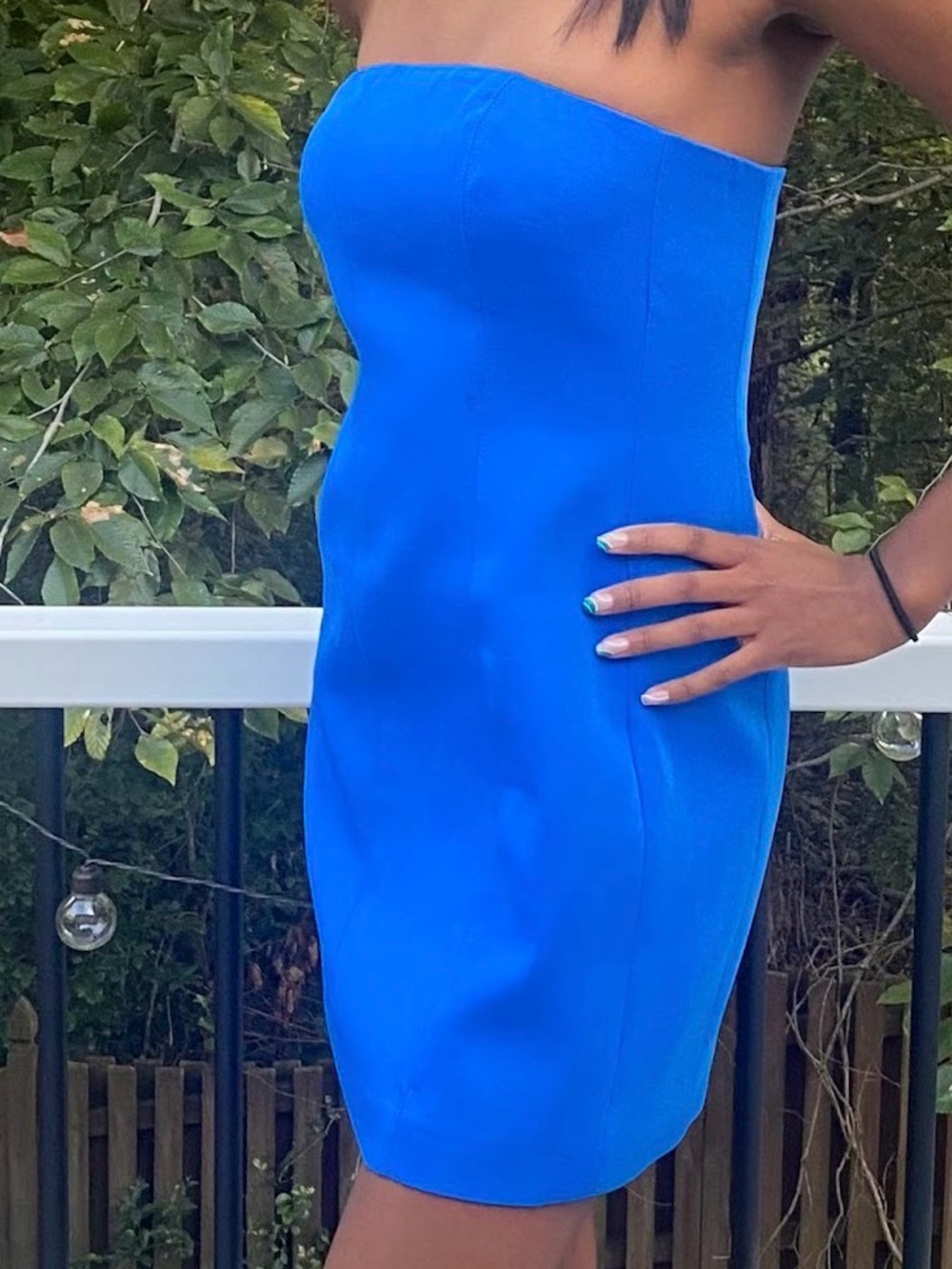 Peppermayo Strapless Cobalt Blue Bodycon Dress